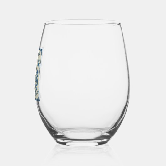 Festive Holiday Mahjong Toile Wine Glass Wijnglas Zonder Voet (Links)