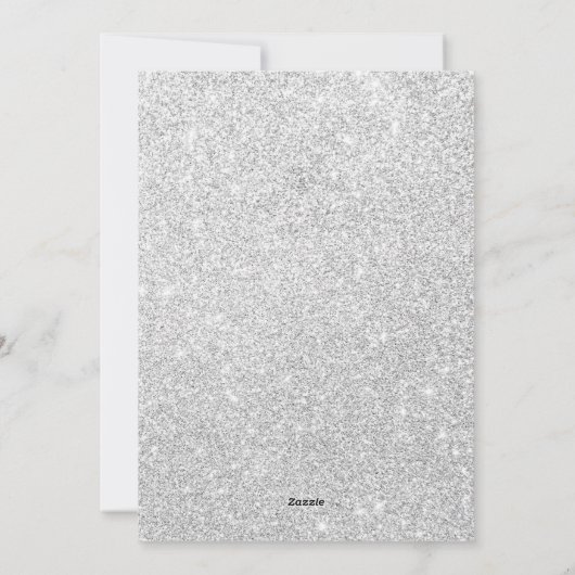 Festive Holiday Merry Kerstmis Red Silver Glitter Feestdagenkaart (Achterkant)