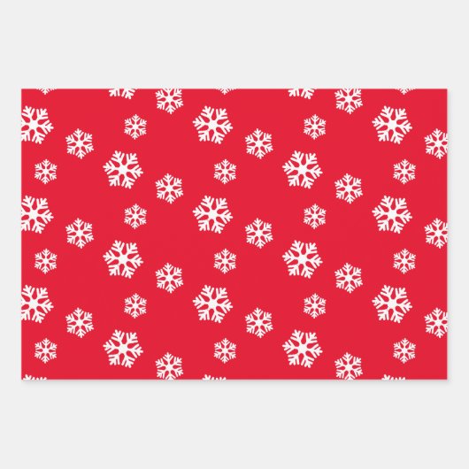 Festive Holiday Red en White Pattern Inpakpapier Vel (Voorkant 3)
