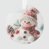 Festive Holiday Snowman Ornament (voorkant)