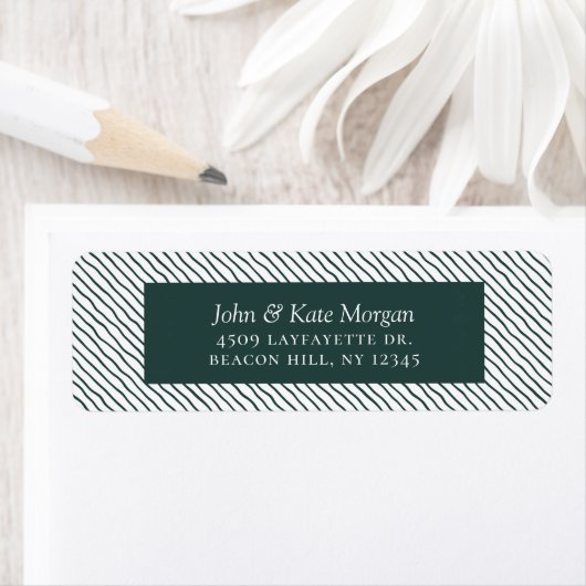 Festive Holiday Stripe Green Return Label (Insitu)