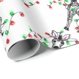 Festive Holiday Zebra, dubbellichten Cadeaupapier