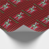 Festive Holiday Zebra Holly | rode buffel Cadeaupapier (Hoek)