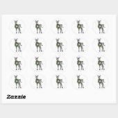 Festive Holiday Zebra illustratie, Holly met adem Ronde Sticker (Vel)