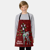 Festive Holiday Zebra, twijnend lichtbuffelvlecht Schort (Gedragen)