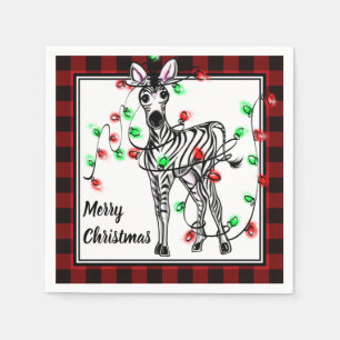 Festive Holiday Zebra, Twinkle-verlichting, geblaz Servet
