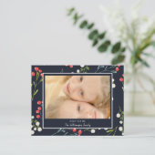 Festive Holly Berries Photo Carte de Noël (Debout devant)