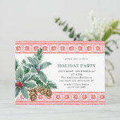 Festive Holly Berry Branch Holiday Kerstmis Kaart (Staand voorkant)