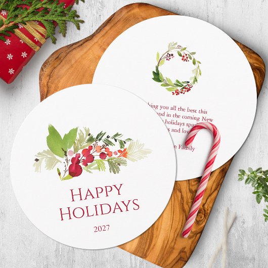 Festive Holly Berry et carte À feuillage persistan