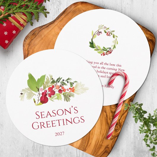 Festive Holly Berry et carte À feuillage persistan