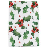 Festive Holly Berry kerst Medium Cadeauzakje (Voorkant)
