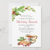 Festive Holly Berry Kerstfeestdag Branch Kaart (Voorkant)