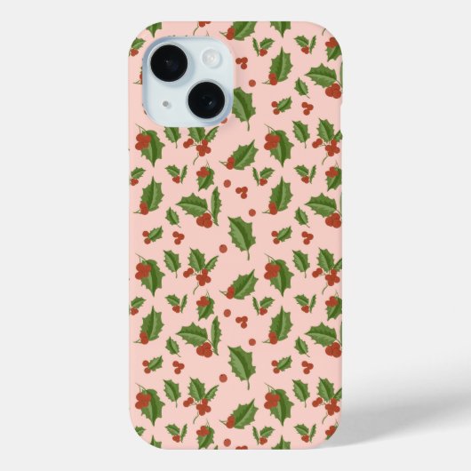 Festive Holly Berry Phone Case (Achterkant)