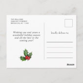 Festive Holly Berry Wreate Kerstfeestdag Briefkaart (Achterkant)