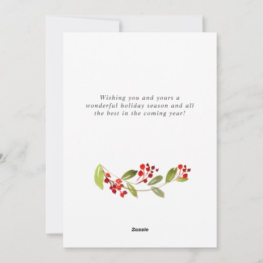 Festive Holly Berry Wreath kerstgroet Feestdagenkaart (Achterkant)