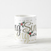 Festive Holly et Coeurs FA LA Christmas Mug (Centre)