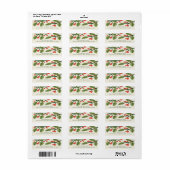 Festive Holly Étiquettes de adresse de Noël (Feuille entière)