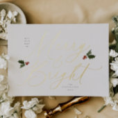Festive Holly Merry et Bright Foil Carte de vacanc