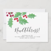 Festive Holly New Address Moving  Aankondiging (Voorkant)