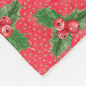 Festive Holly  Waterverf Fleece Deken (Hoek)