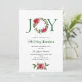 Festive Holly Wreath Holiday Kerstlunch Kaart (Staand voorkant)