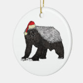 Festive Honey Badger Santa Keramisch Ornament (Links)