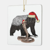 Festive Honey Badger verses Snake Funny Badass Keramisch Ornament (Links)