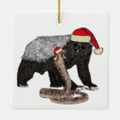 Festive Honey Badger verses Snake Funny Badass Keramisch Ornament (Achterkant)