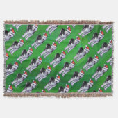 Festive Husky in Santa Hat op Green Deken (Voorkant)