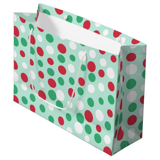 Festive Jolly Stippen Gift Bag Large Cadeauzakje (Voorkant Gekanteld)