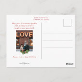 Festive Joy Calligraphy Script, Holly & Photo Briefkaart (Achterkant)