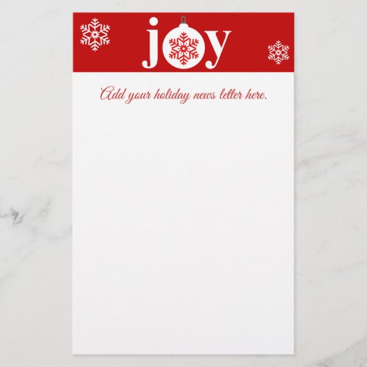Festive Joy Holiday Stationery Briefpapier (Voorkant)
