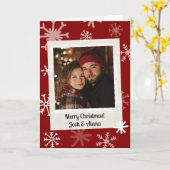 Festive Joyeux Carte photo de Noël (Fleur jaune)