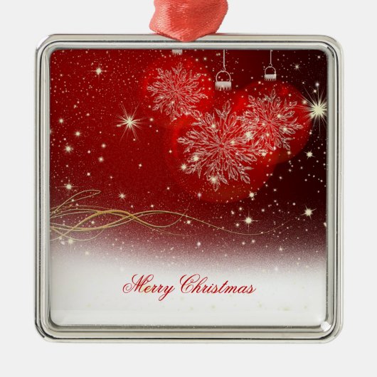 Festive "Joyeux Noël" flocons de neige ornements (Devant)