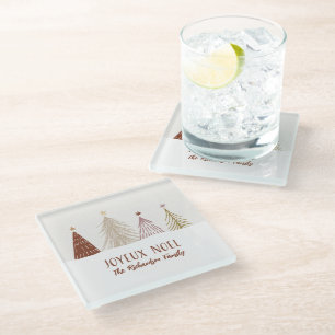 Festive Joyeux Noel Kerstfeestdag - decor Glazen Onderzetter