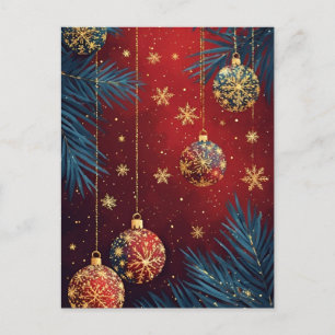 🎄 Festive Kerst Ornamente Elegantie Gloeit ❄️ Ker Briefkaart