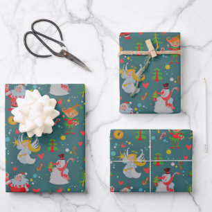 Festive kerstAngels Inpakpapier Vel