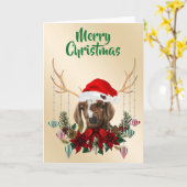Festive kerstboer Goat Kind Kaart (Gele Bloem)
