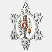 Festive-kerstbont Tin Sneeuwvlok Ornament (Rechts)