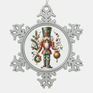 Festive-kerstbont Tin Sneeuwvlok Ornament