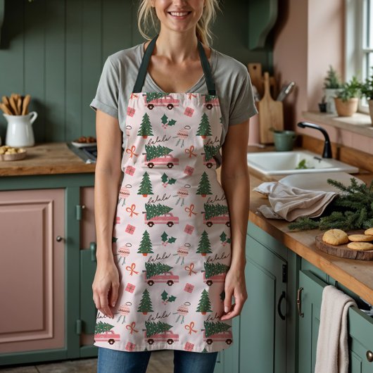 Festive kerstboom Roze  Retro Van Schort