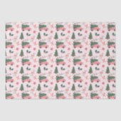 Festive kerstboom Roze  Retro Van Tissuepapier (Voorkant)