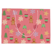 Festive kerstcadeautas groot cadeauzakje (Achterkant)