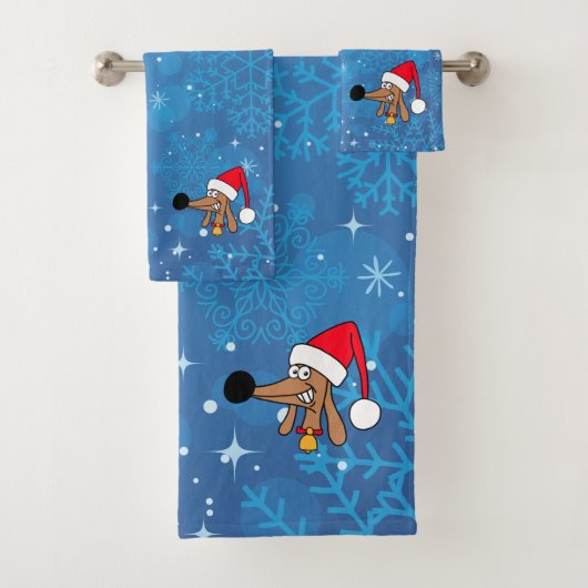 Festive kerstdachshund Dog Bad Handdoek (Insitu)