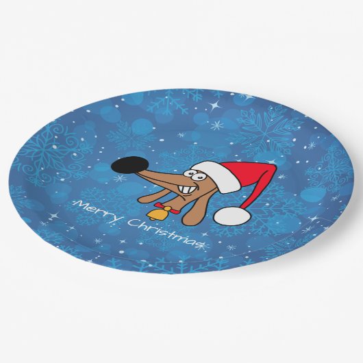 Festive kerstdachshund Dog Papieren Bordje (Gekanteld)