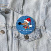 Festive kerstdachshund Dog Ronde Button 7,6 Cm (In situ)