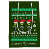 Festive kerstfeestaliens medium cadeauzakje (Achterkant)