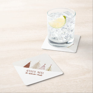 Festive kerstfeestdag Joyeux Noel Party Chic Kartonnen Onderzetters