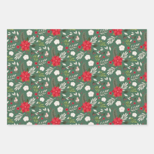 Festive kerstflespatroon gecoördineerd inpakpapier vel (Voorkant 3)