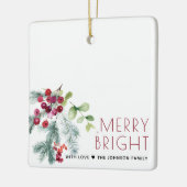 Festive kerstgrenery-foto keramisch ornament (Links)